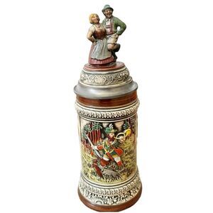 Gerz Vintage Beer Stein Colorful Collectible Mug.